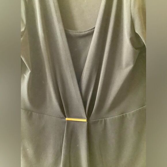 ✨ WHBM Layered Look V-Neck Blouse w/ Silver Bar – 3/4 Sleeve, Size L - Picture 8 of 8